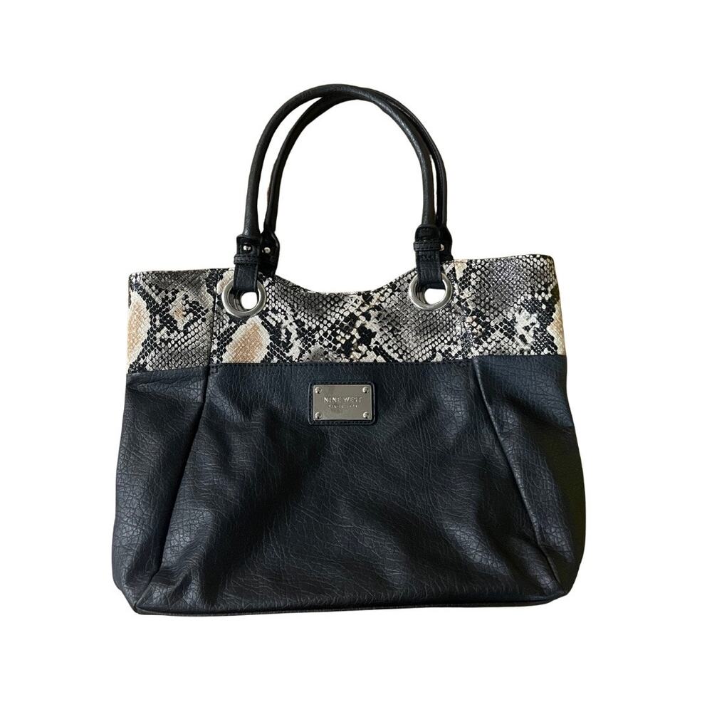 Nine West Snake Print Shoulder Handbag Top Handle Purse 90s Y2K Chic